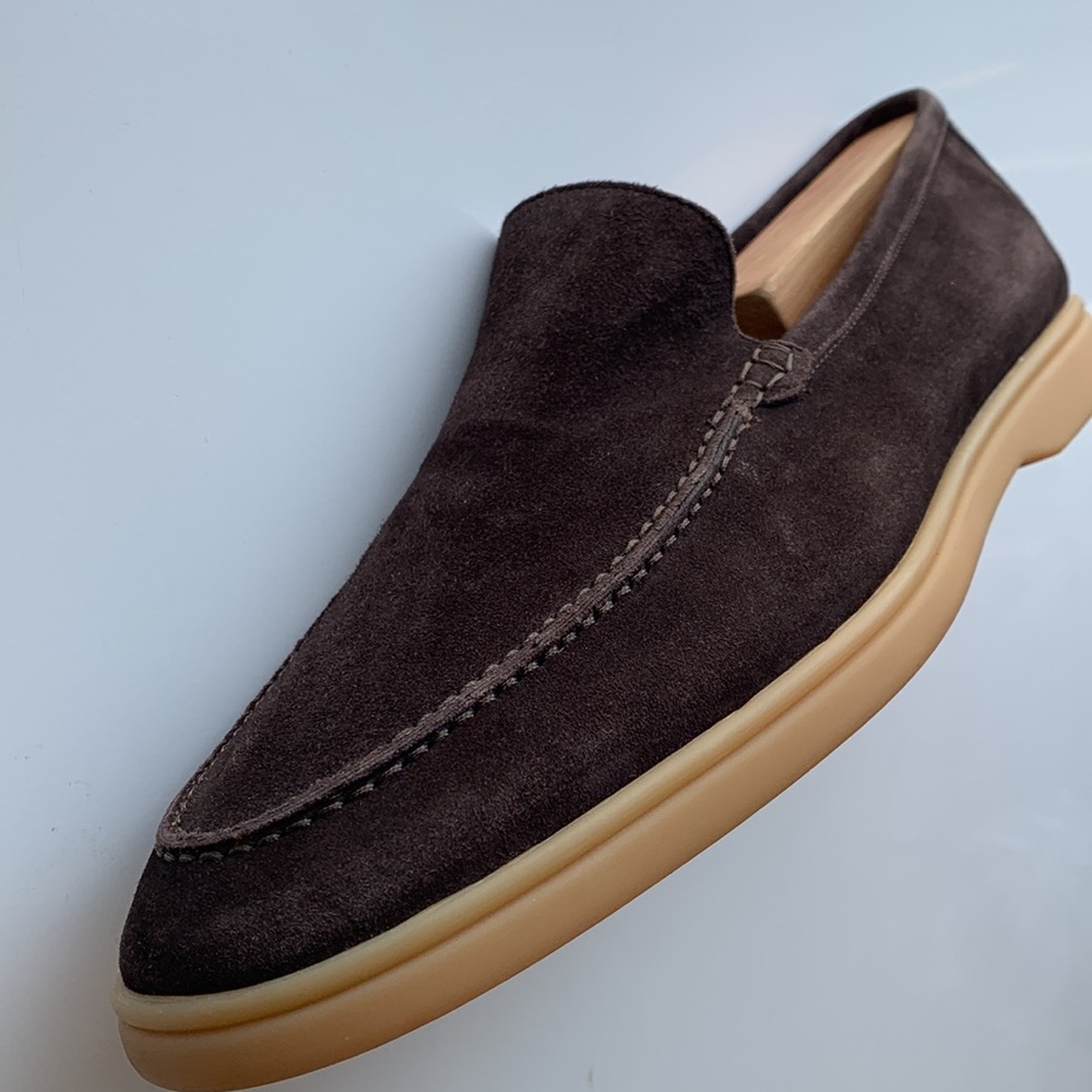 Suitsupply Dark Brown Suede Slip-On Loafers